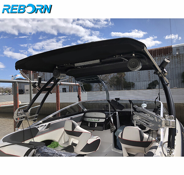 Reborn Launch Forward-facing Wakeboard Tower Polished + Pro3 Tower Bimini PKG