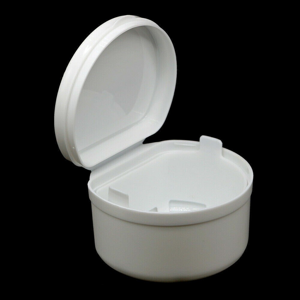 1PC Denture Storage Box Dental False Teeth Case Container Mouthguard White
