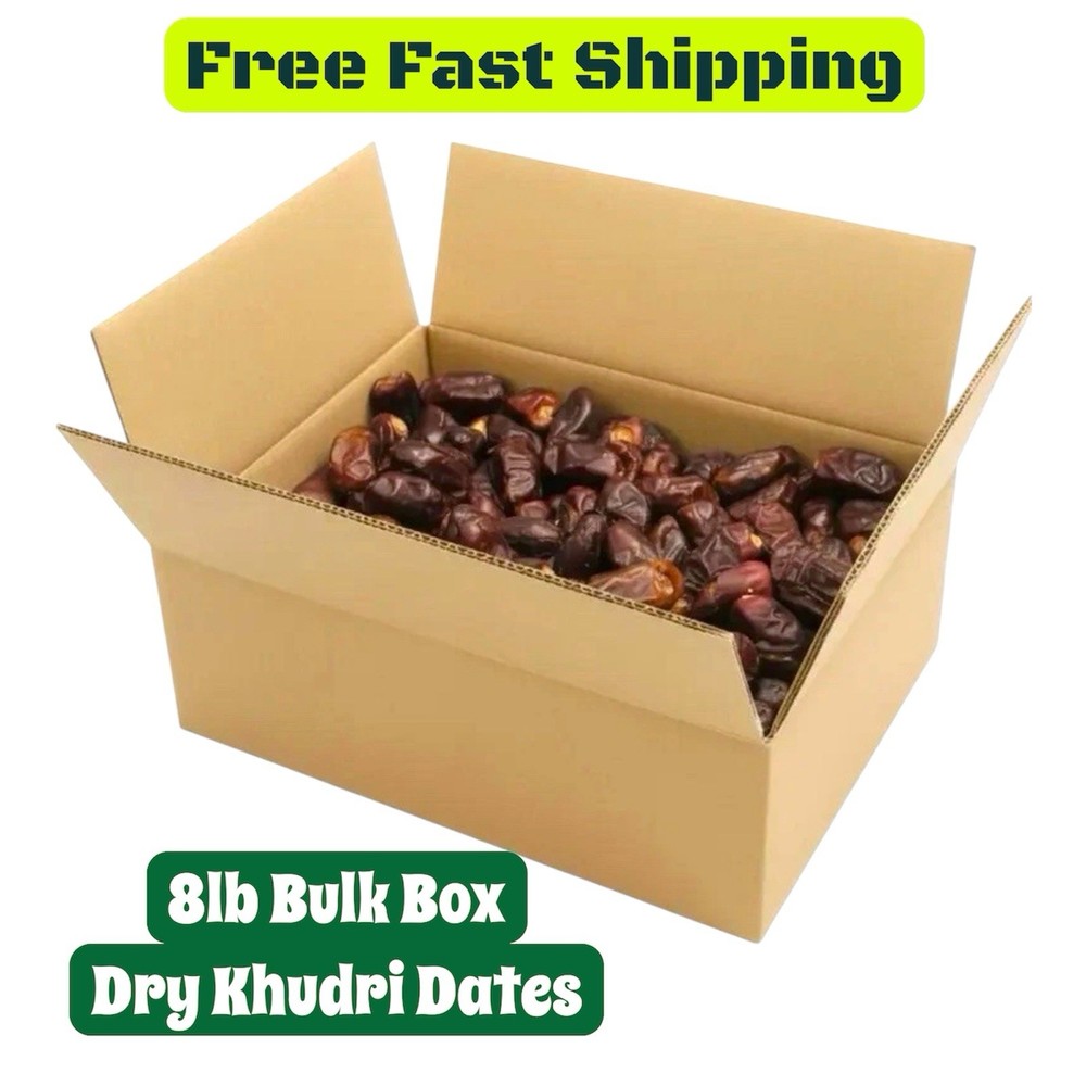 8 Lb EXTRA Dry Saudi Khudri Dates Bulk Box Premium Quality & Size