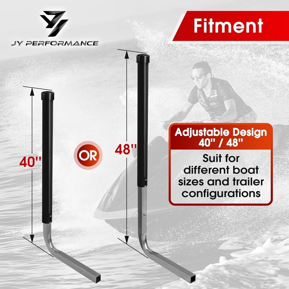 Boat Trailer Guide-ons, 40"/48" Adjustable, Rustproof Electro-Galvanized Stee...