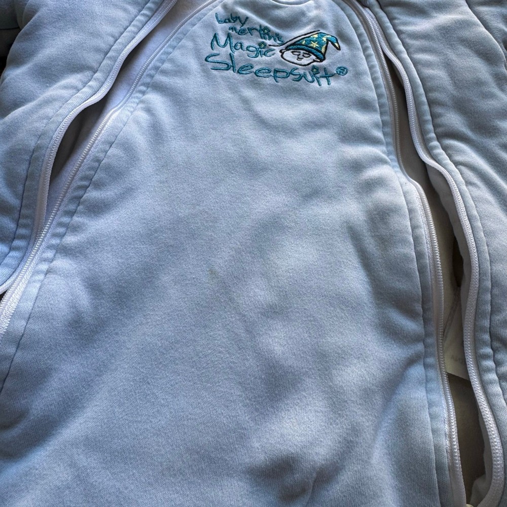 Baby Merlin Magic Light Blue Sleepsuit Size Large