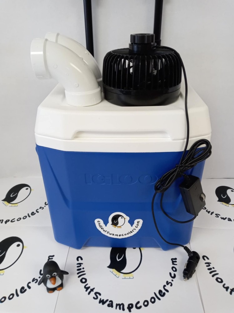 Portable Swamp Ice Cooler: 16 Qt, Multi-Speed 12 volt Fan Comes with USB Adapter
