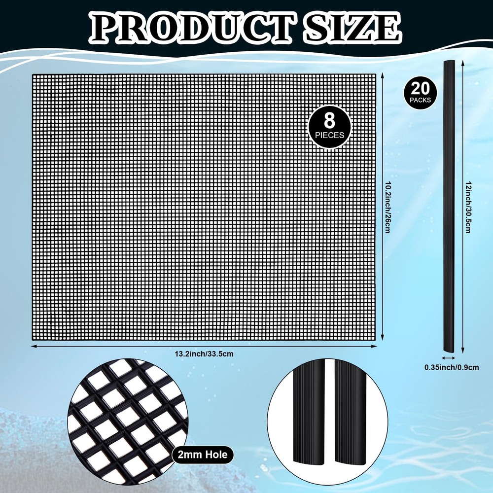 8Pcs Plastic Mesh Canvas Sheets Embroidery Aquarium Fish Tank Divider Plastic