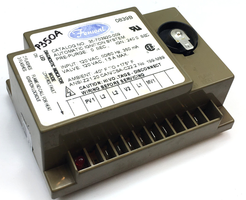 Fenwal 35-703920-009 Ignition Module 120 VAC 50/60Hz  used #P350A