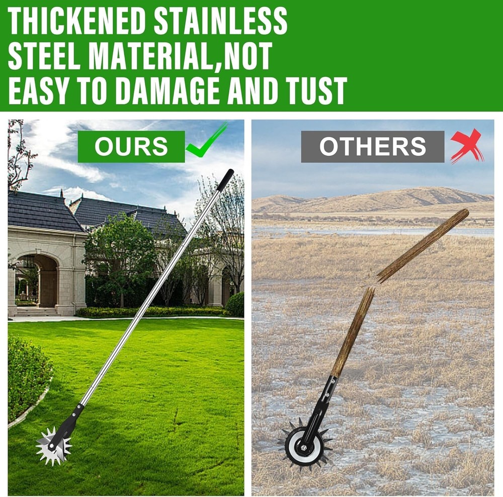 Efficient Manual Wheel Lawn Edger with Adjustable Handle for Perfect Trimming