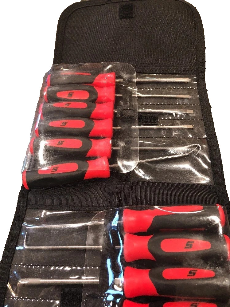 New Snap-on™ Instinct Red Soft Handled 12-pc Mini Screwdriver SET SGMINI12AR