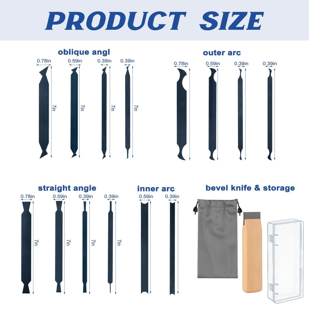 15PCS Cabinet Scraper Card & Burnisher Tool Set