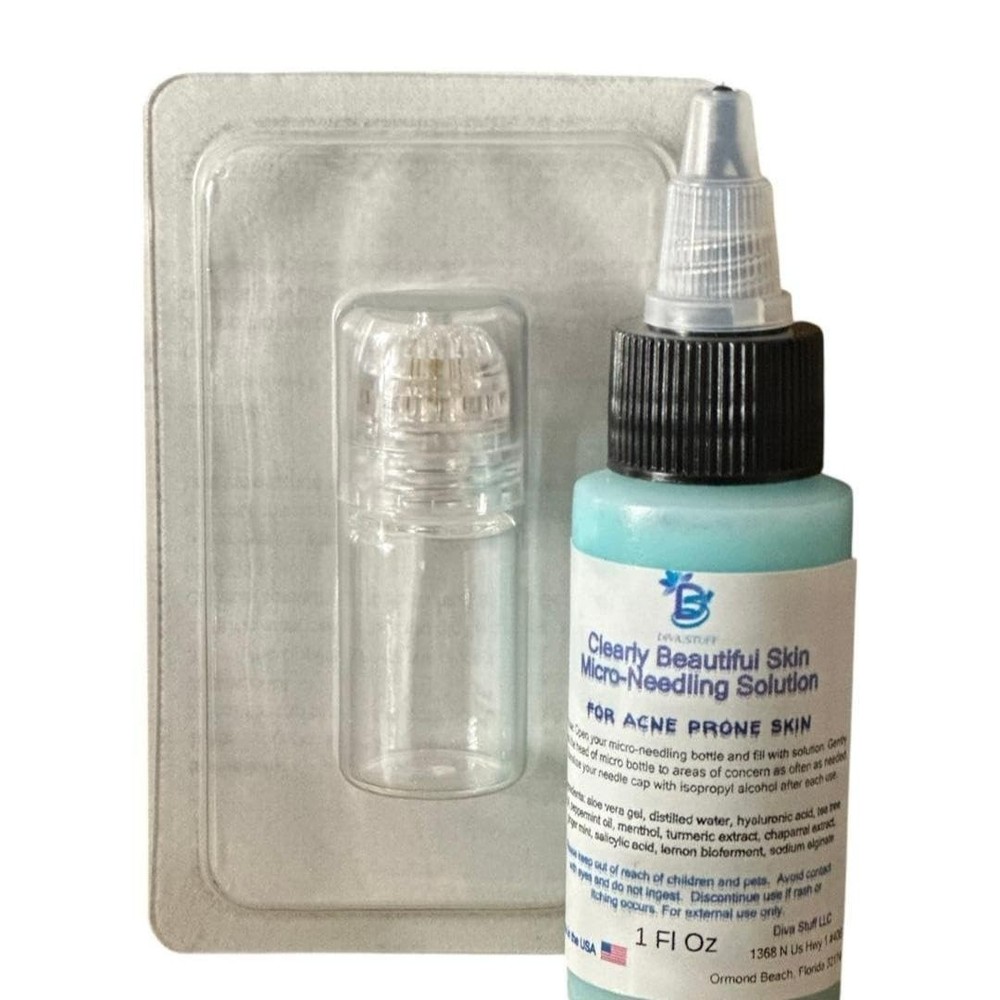 Diva Stuff Clearly Beautiful Skin Micro-Needling Solution & Applicator for Acne