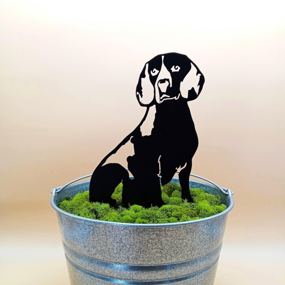 Beagle Black Metal Dog Silhouette