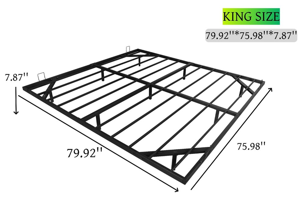 King Size Floating Bed Frame with Smart RGB LED Light 'Modern Platform Bed Frame