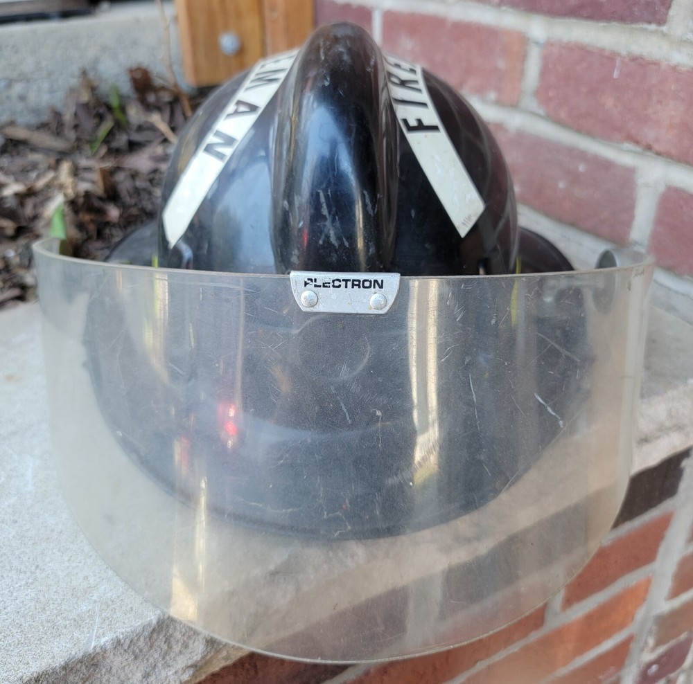 Vintage MSA fire Helmet w/ Plectron Face Shield