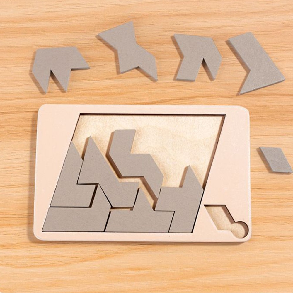 5 Pack/Set Handmade Wooden Impossible Triangle Puzzle Brain Teaser Tangram