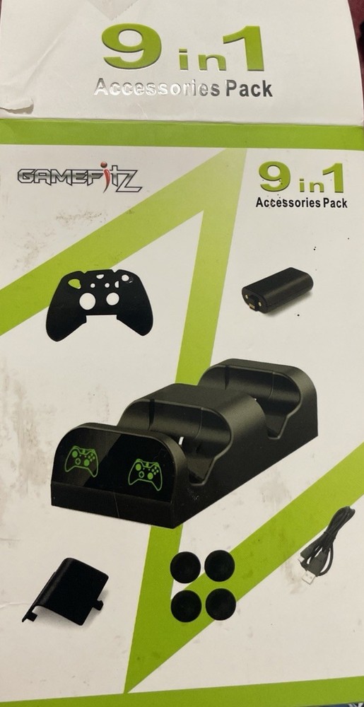 Xbox Dual Controller Charging Pack, 9 In 1 - Open Box, Missing Items NIB