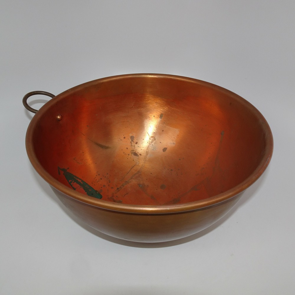 10" COPPER ROUND ROLLED TOP MIXING BOWL - 2-lbs. 3-oz