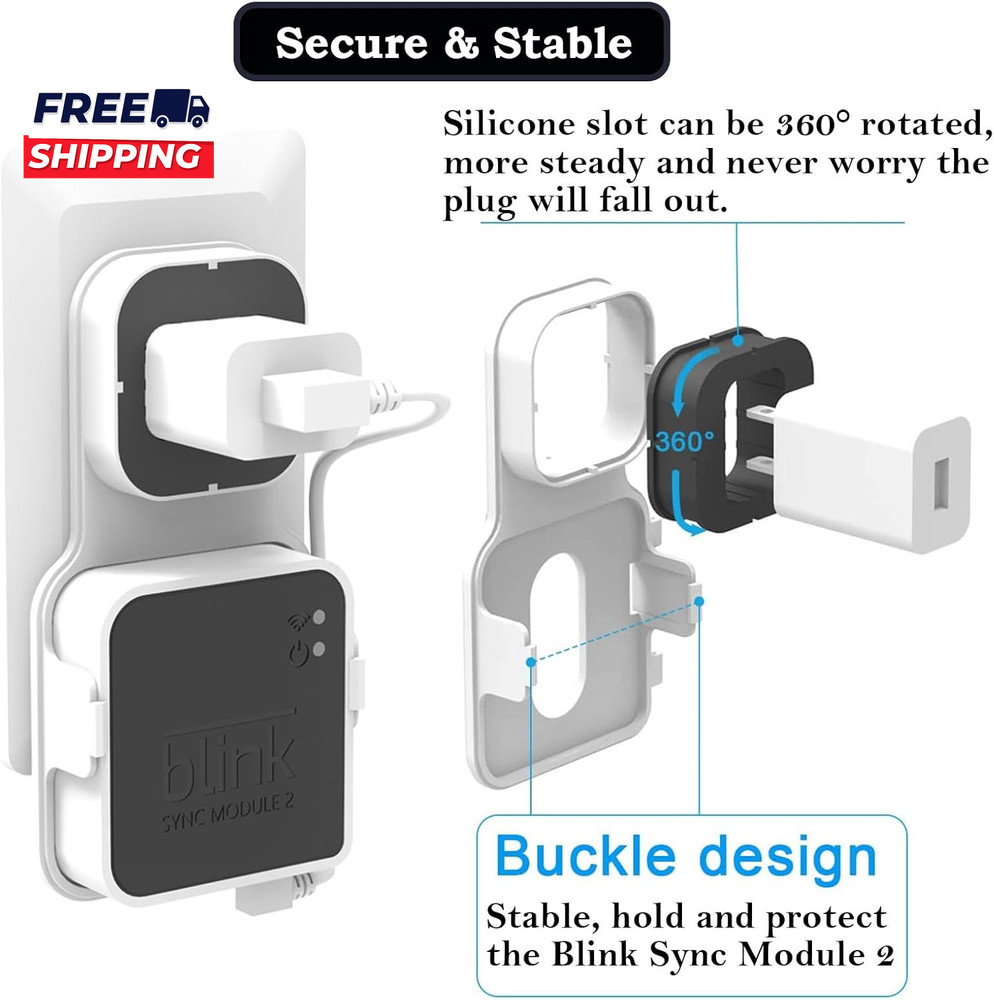 256GB USB Flash Drive & Outlet Mount for Blink Sync Module 2 Space Saving and Ea