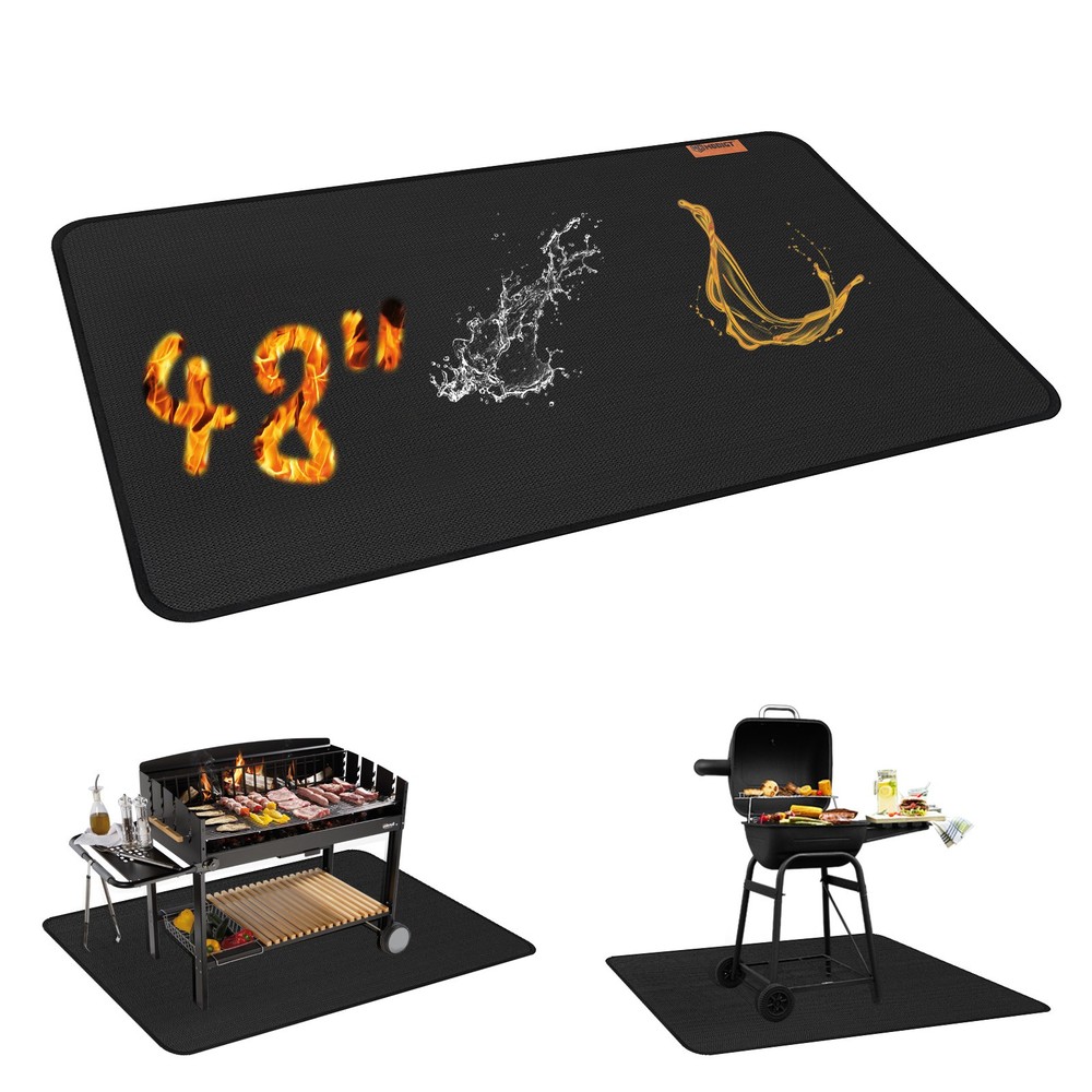 Multi-purpose 30"x48" Under Grill Mat Fireproof Waterproof Mat For Deck & Patio