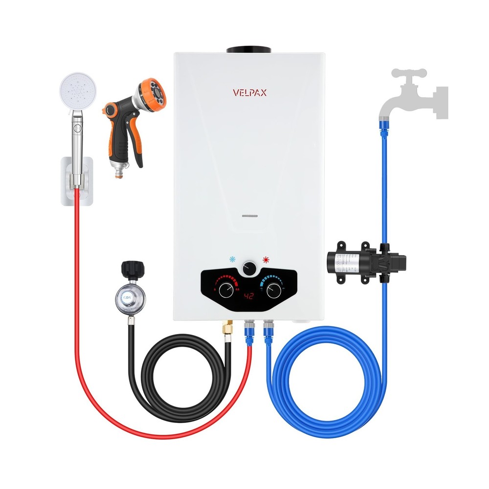 Tankless Water Heater Propane,2.64GPM 10L Outdoor Portable water heater,with ...