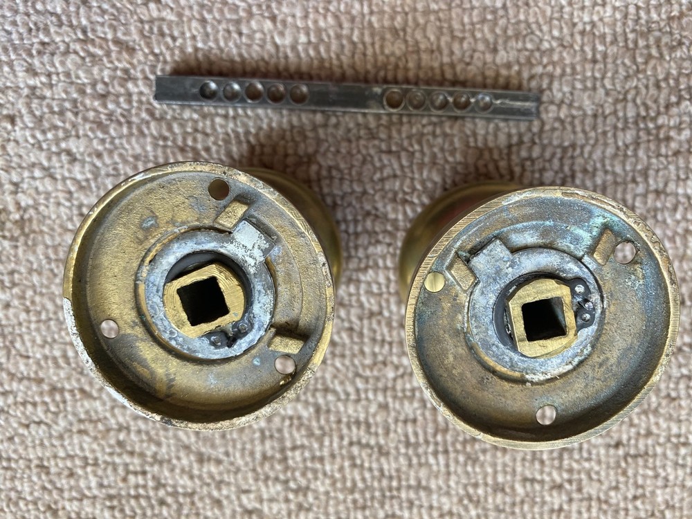 reclaimed Pair Of Solid brass Door Knobs over 450g