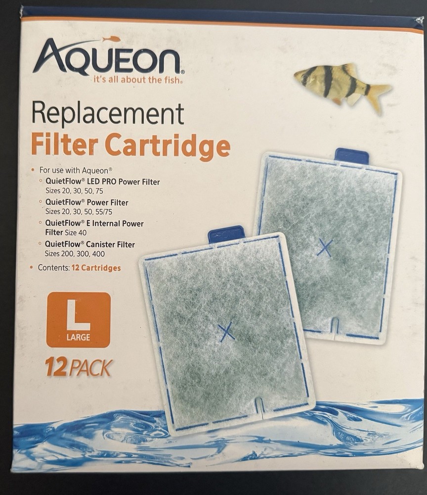 Aqueon Quiet Flow Large Replacement Filter Cartridge - 12 Pack NIB