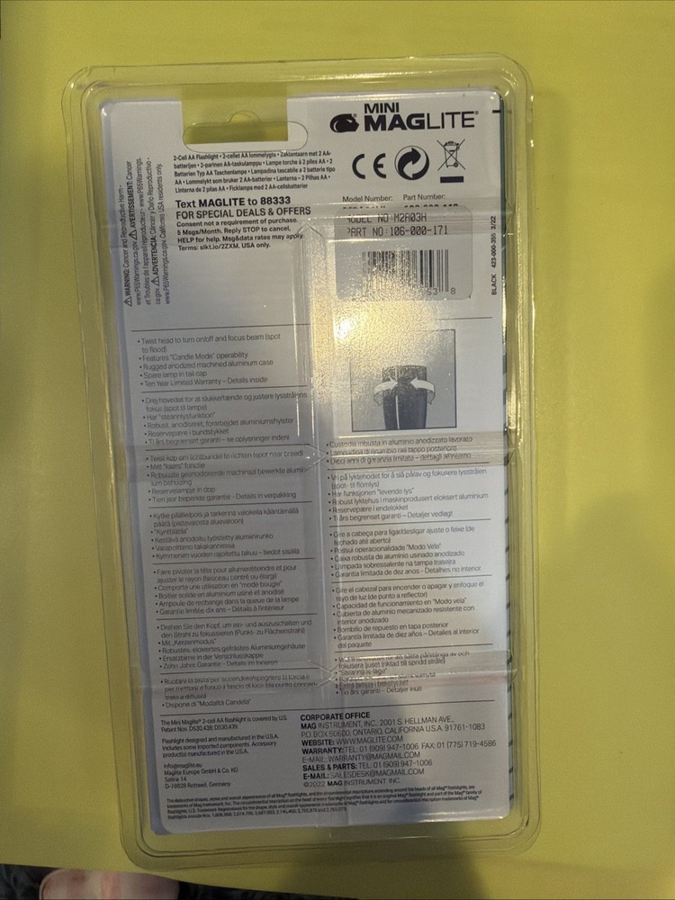 maglite mini led 2-cell aa flashlight Red M2A03H