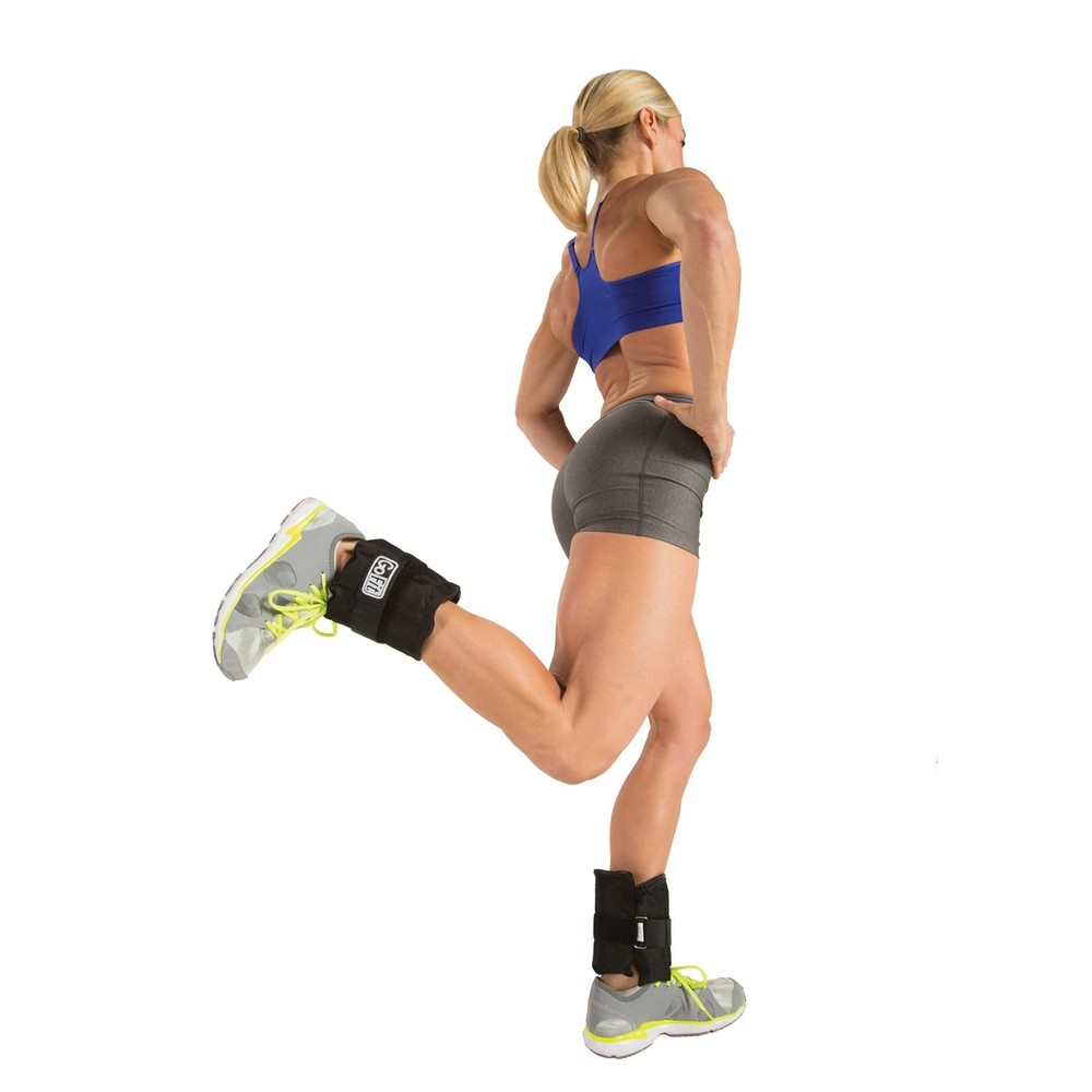 Adjustable Ankle Weights 1-5lbs Strength Training Black 2-Pack Set