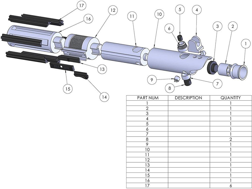 3D Printed Anakin Skywalker DIY Saber Kit 1:1