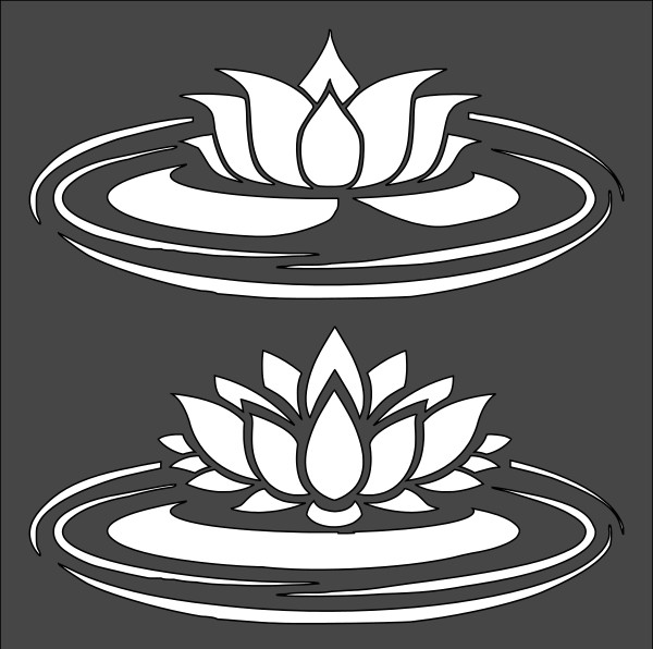 6"x6" Clear Plastic Stencil - Floating Lotus (MC540)