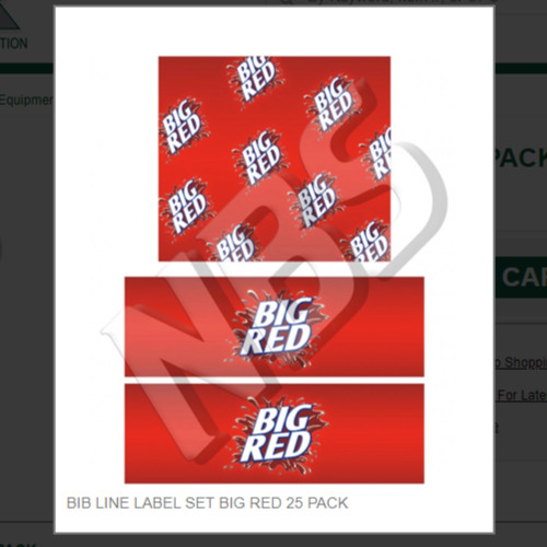 BIB LINE LABEL SET BIG RED 25 PACK # CP111000