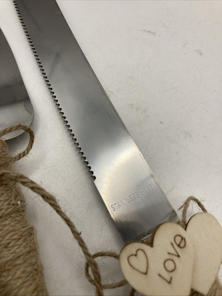 Rustic Wedding Cake Knife Server Set Pizza Pie Serving Utensils for Parties