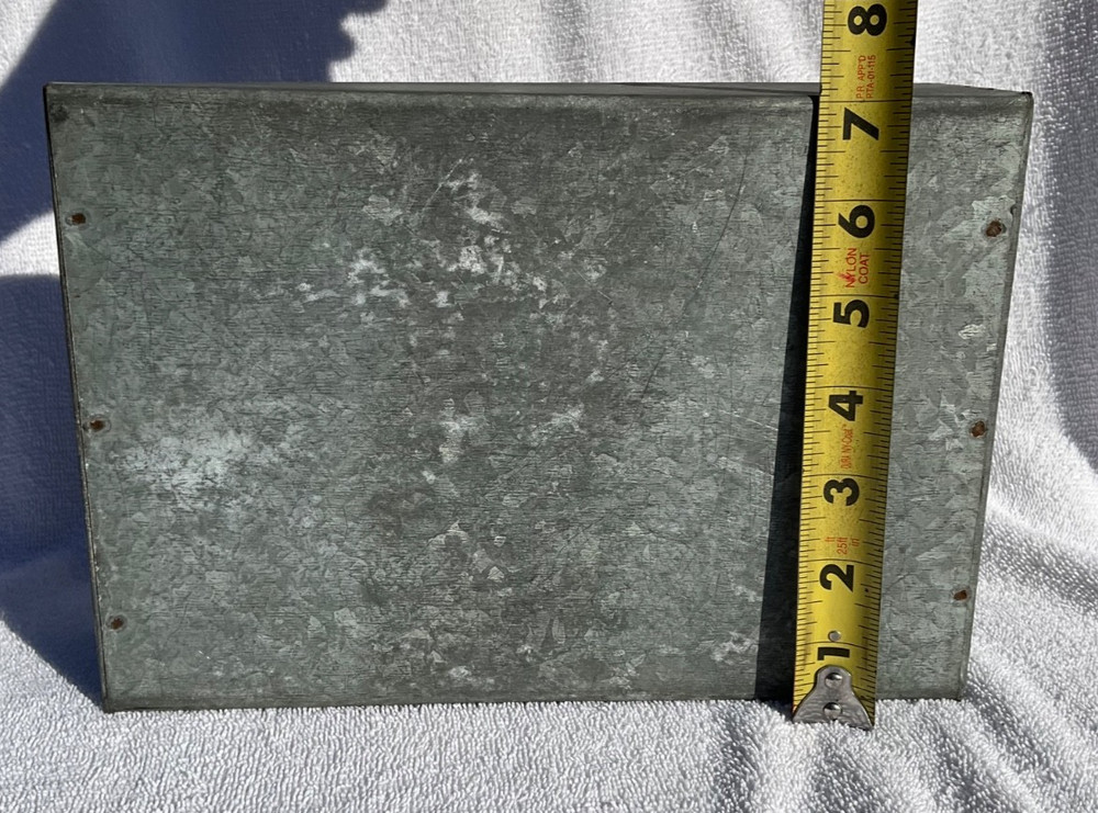 Vintage Galvanized Sheet Metal Handmade Toolbox Tool Tray