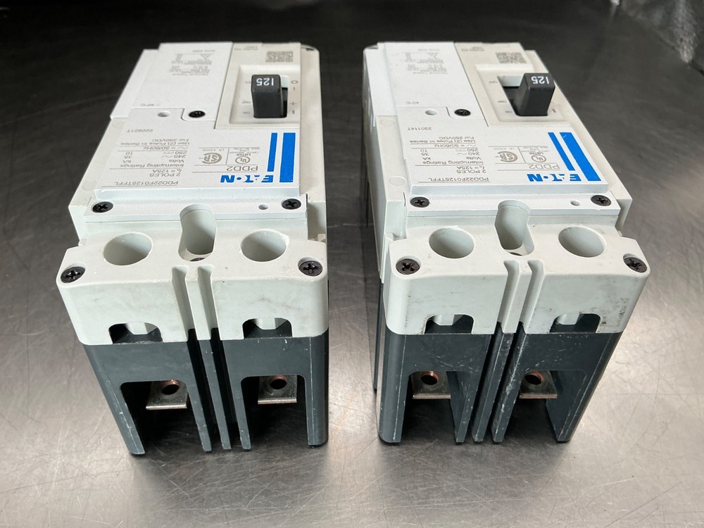 (2) Eaton PDD22F1025TFFL Circuit Breakers 2-Pole, 125a