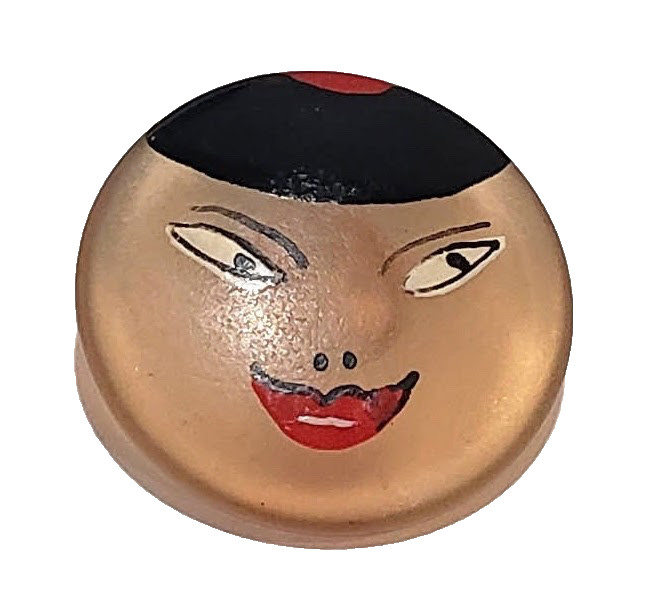 Uncommon Hand Painted Plastic Face Button