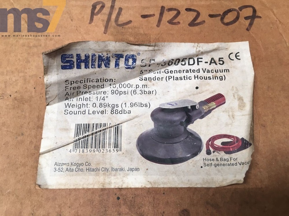 SHINTO SF-3605DF-A5 5" SELF-GENERATED VACUUM SANDER (PLASTIC HOUSING)