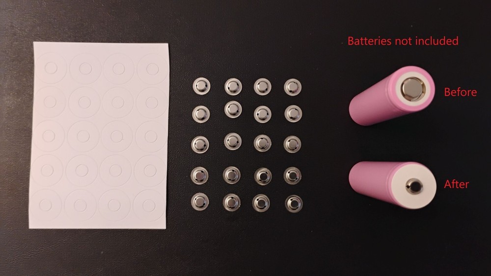 25 Flat Top to Button Top Conversion Kit for 18x50 batteries.