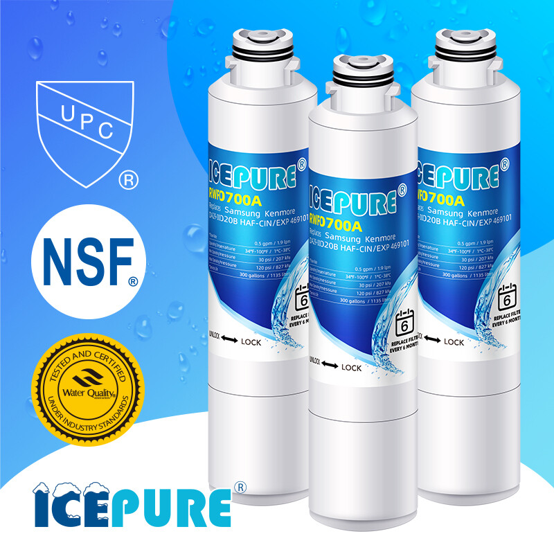 Fit For Samsung RF23HCEDBWW/AA RS261MDBP/XAA RS25J500DSG/AA Water Filter 3 Pack