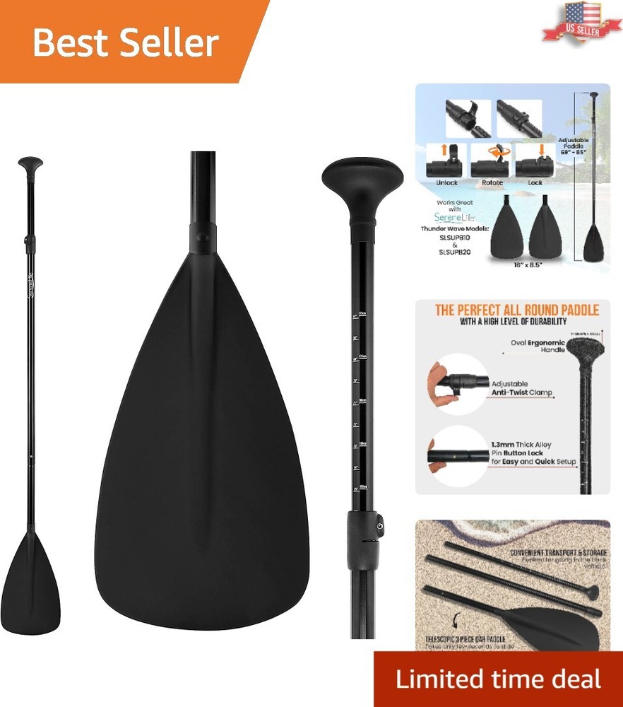 Adjustable Collapsible Water Paddle Oar - Floats, Easy Carry, Handle - 1 Pack