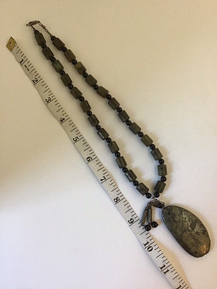 Gray Stone Artisan Necklace And Earrings