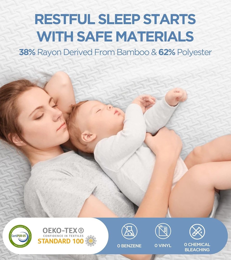 100% Waterproof King Mattress Protector, Hypoallergenic Viscose Made
