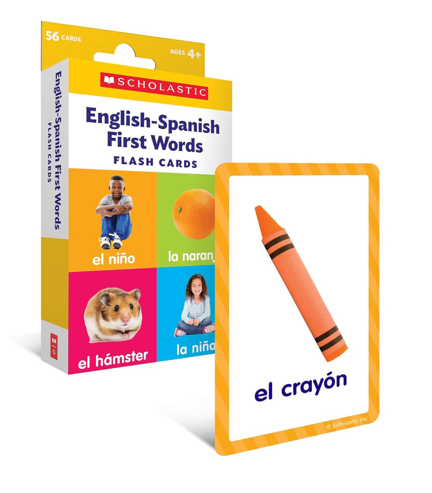 English-Spanish First Words Flash Cards