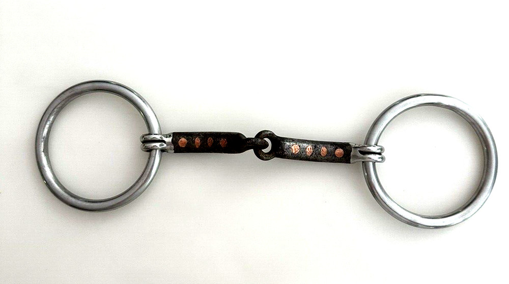 Sweet Iron Loose Ring Snaffle Bit 5" With Copper Inserts