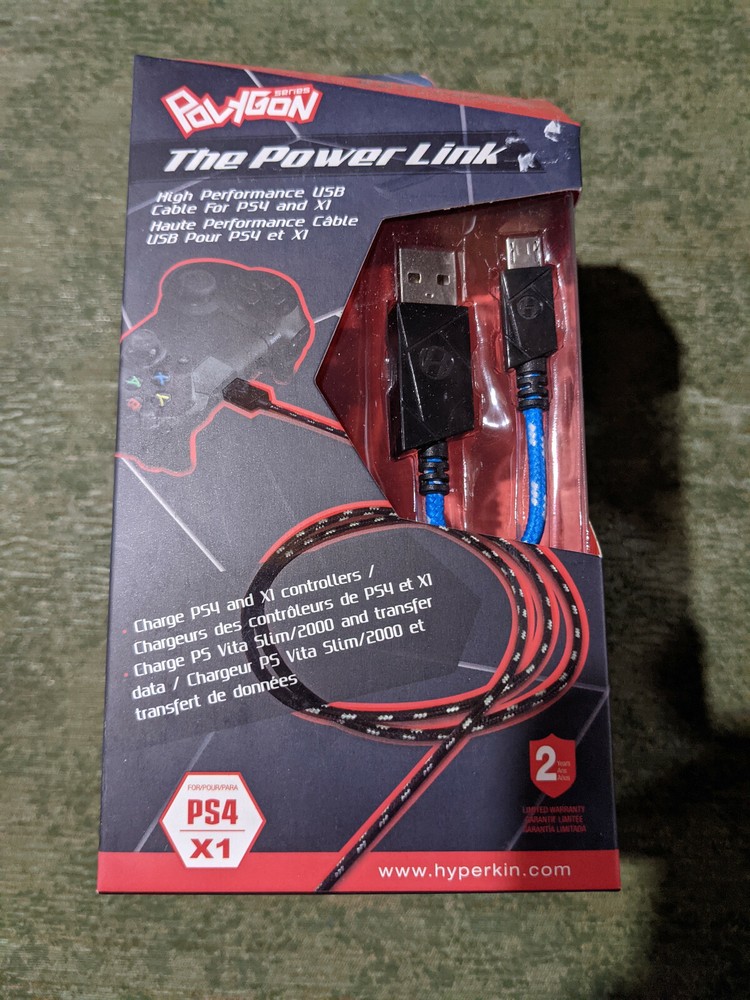 Polygon The Power Link High Performance USB Cable PS4 XBox One Blue
