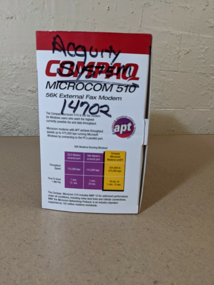 *New* COMPAQ Microcom 510 56 Kbps External Fax Modem for Windows