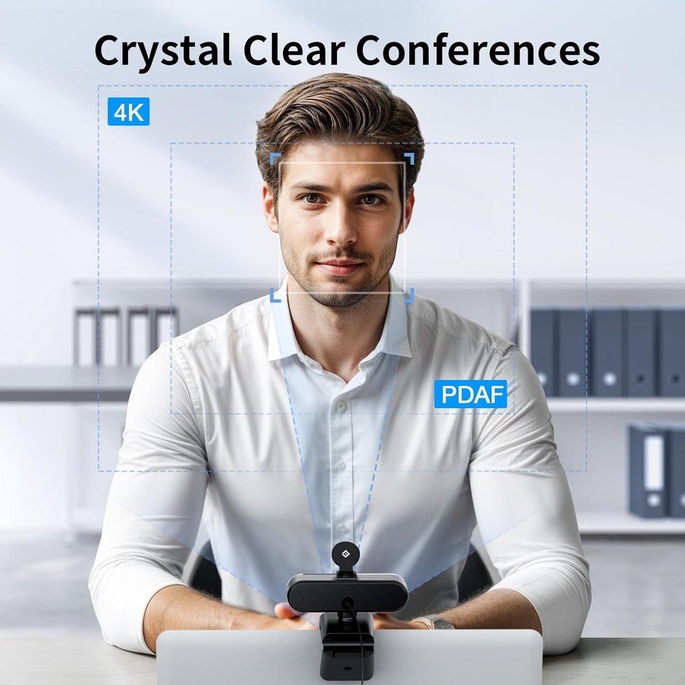 NOVA 4K Webcam - 73° FOV, Auto Light Correction