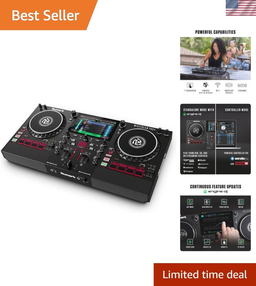 Ultimate Mixstream Pro+ DJ Controller for Serato & Virtual DJ - Compact Size