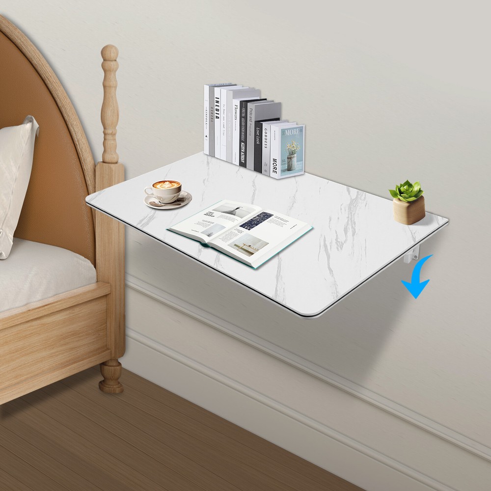 Folding Computer Desk Home Office Study Wall Mount Laptop Table Space Saving