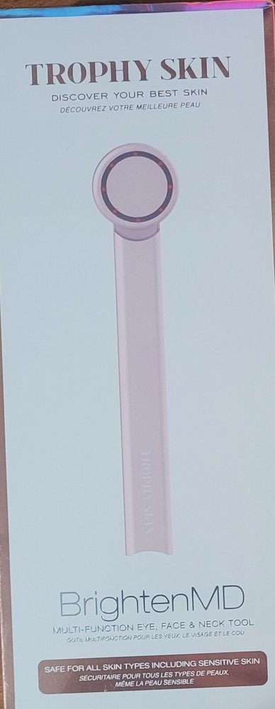 Trophy Skin Brighten MD Multi Function Eye Face & Neck Tool. New & Sealed