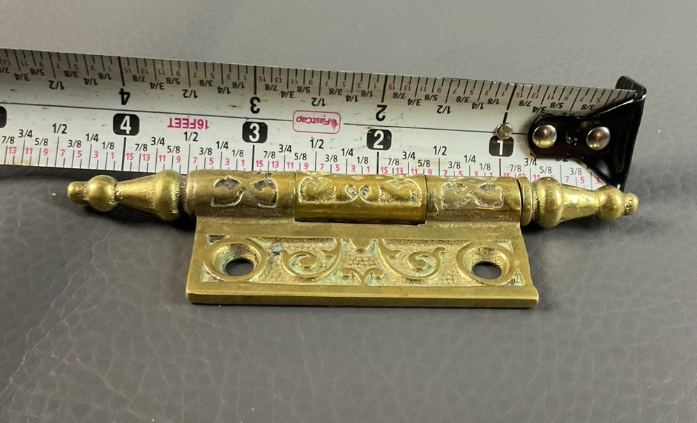 Ornate Brass Hinge approx. 2.5" x 2" victorian style