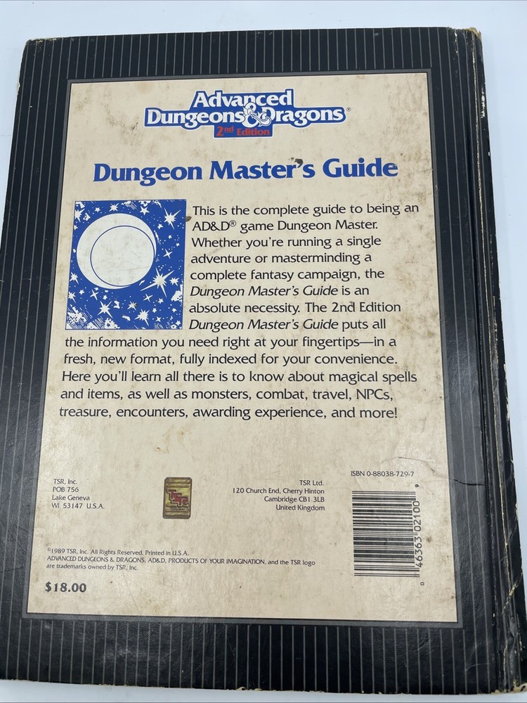 AD&D 2nd Ed Dungeon Master's Guide 2nd Edition WHI-33