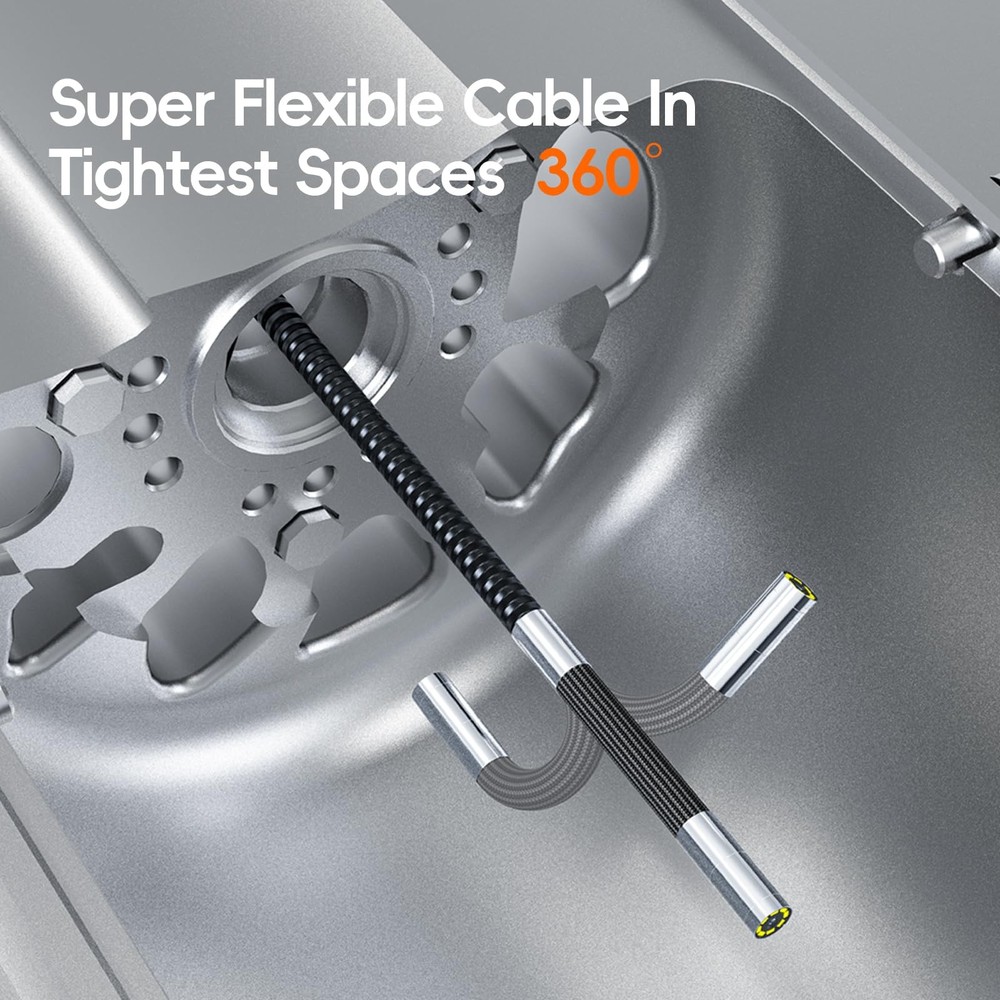 Two-Way Articulating Borescope 1080P, Industrial Endoscope Camera with Light,...