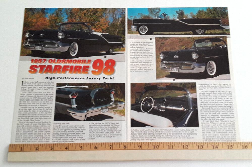 1957 OLDSMOBILE STARFIRE 98  ORIGINAL 2000 ARTICLE